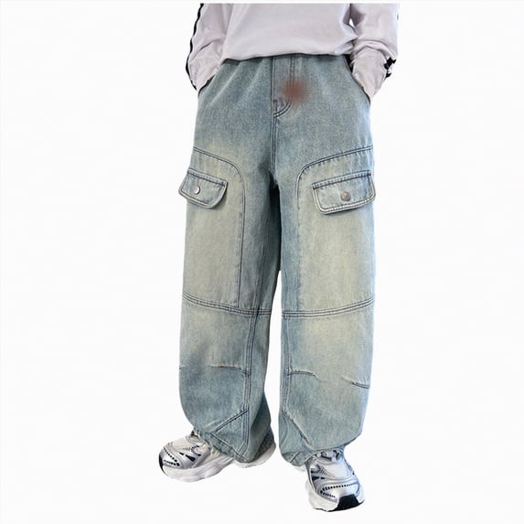 JUMEYU Baby Boy Jeans Boy's Skinny Fit Fashion Washed Denim Jeans Pants 4T 5T (Blue,4-5 Years)
