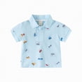 thumbnail image 1 of JUMEYU Baby Boy Polo Toddler Baby Boy Summer Golf Top Short Sleeve Collared Tee Funny Polo Shirt 4T 5T (Blue,4-5 Years), 1 of 7