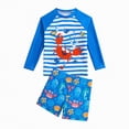 thumbnail image 1 of JUMEYU Baby Boys'Swimwear Toddlers and Baby Boys' 3-Piece Rash Guard Swimsuits Kids Long Sleeve Sunsuit Swimwear Sets 3T 4T (Blue,3-4 Years), 1 of 6