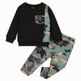 thumbnail image 1 of JUMEYU Baby Clothes Boy Cute Newborn Baby Boy Clothes Boy Outfit Infant Winter Fall Long Sleeves Pants Set 2PC 3 6 9 12 24 Months 2T 3T 4T (Black,12-18 Months), 1 of 8