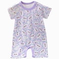 thumbnail image 1 of JUMEYU Baby Clothes Boy Summer Baby Romper Funny Infant Outfit Cute Newborn Clothes Unisex Romper 0 3 6 9 12 18 24 Months (Light Purple,3-6 Months), 1 of 6