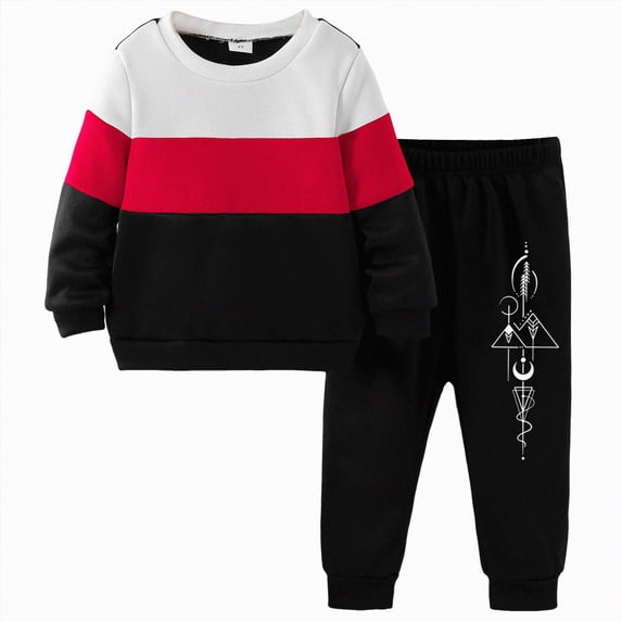 JUMEYU Baby Clothes Boy Winter Toddler Baby Boy Outfit Long Sleeve Sweatshirt and Pants Set 3 6 9 12 24 Months 2T 3T 4T (Wine,3-4 Years)