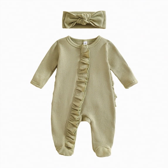 JUMEYU Baby Clothes Unisex Newborn Baby Boy Fall Winter Outfit Long Sleeve Lapel Jumspuit Collar Plaid Romper Playsuit Infant Baby Boy Clothes 0 3 6 9 12 18 24 Months (Light Green,6-12 Months)