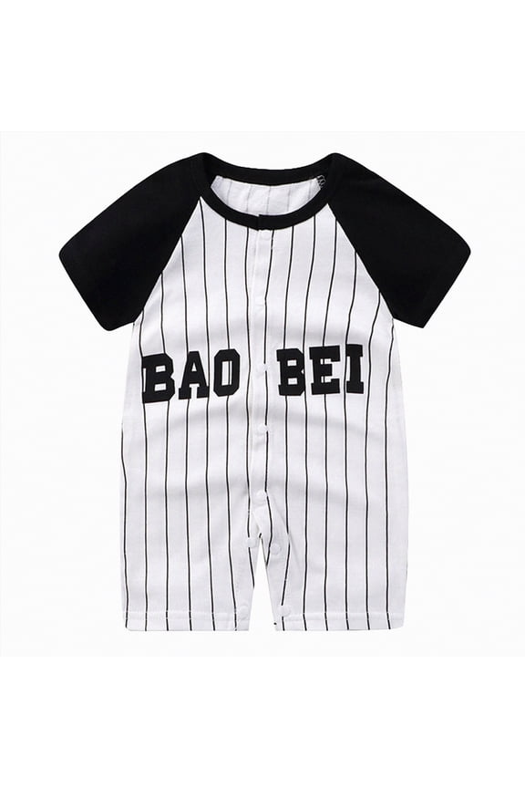 Baby Clothes Unisex Newborn Baby Boys' One Pack Short Sleeve Romper Toddler Outfits 0 3 6 9 12 18 24 Months (Black,0-3 Months)