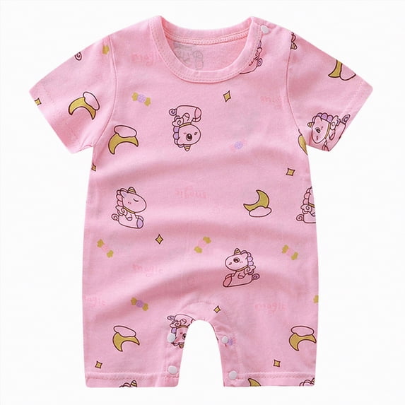 JUMEYU Baby Clothes Unisex Newborn Outfit Toddler Baby Boy Romper with Pockets Suspender Shorts Clothes 0 3 6 9 12 18 24 Months (Pink,3-6 Months)