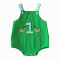 thumbnail image 1 of JUMEYU Baby Girl Bodysuit Newborn Baby Girl Romper Short Sleeve Oversized Romper Bodysuit Summer Romper Clothes 0 3 6 9 12 18 24 Months (Green,3-6 Months), 1 of 9