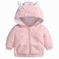 thumbnail image 1 of JUMEYU Baby Girl Jacket Newborn Infant Girls Hooded Fleece Zip-Up Jacket with Bunny Ear 12 18 Months (Pink,12-18 Months), 1 of 8