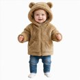 thumbnail image 1 of JUMEYU Baby Girl Outerwear Baby Girls Fuzzy Plush Hooded Jacket Sherpa Zip-Up Front Toddler Coat 12 18 Months (Yellow,12-18 Months), 1 of 5