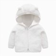 thumbnail image 1 of JUMEYU Baby Girl Outerwear Baby Girls Sherpa Hooded Coat with Bear Ear Zip-Up Toddler Outerwear 12 18 Months (White,12-18 Months), 1 of 4