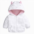 thumbnail image 1 of JUMEYU Baby Girl Outerwear Newborn Infant Girls Hooded Fleece Zip-Up Jacket with Bunny Ear 3 6 Months (White,3-6 Months), 1 of 8