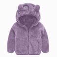 thumbnail image 1 of JUMEYU Baby Girl Outerwear Toddler Fleece Hoodie Jacket with Bear Ear Zip-Up Winter Coat 12 18 Months (Purple,12-18 Months), 1 of 4