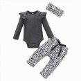 thumbnail image 1 of JUMEYU Baby Girl Outfit Ribbed Romper with Jogger Pants Basic Set Soft Cotton Outfit 0 3 Months (Grey,0-3 Months), 1 of 5