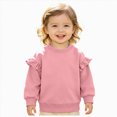 thumbnail image 1 of JUMEYU Baby Girl Sweatshirt Girls' Cartoon Graphic Thermal Lined Sweatshirt Long Sleeve Warm Winter Pullovers 12 18 Months (Pink,12-18 Months), 1 of 6