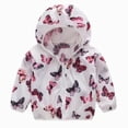 thumbnail image 1 of JUMEYU Baby Girls Sunscreen Jacket Cartoon Print Hooded Nylon Windbreaker Lightweight Zipper Coat for Toddler Sizes 12M-5Y (Pink,3-4 Years), 1 of 3