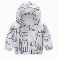 thumbnail image 1 of JUMEYU Baby Girls Sunscreen Jacket Cartoon Print Hooded Nylon Windbreaker Lightweight Zipper Coat for Toddler Sizes 12M-5Y (White,2-3 Years), 1 of 3