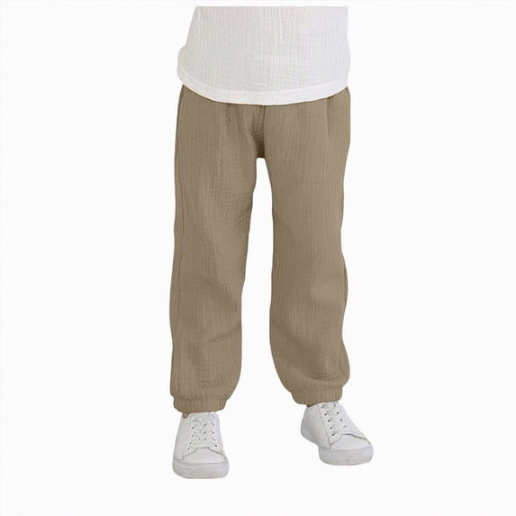 JUMEYU Baby Harem Pants Toddler Pants, Black Pants Toddler Boys or Girls, Little Boy Pants 18 24 Months (Brown,18-24 Months)