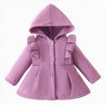 thumbnail image 1 of JUMEYU Baby Jackets Infant Toddler Baby Girls Hooded Ruffle Button Coat Winter Outerwear 12 18 Months (Purple,12-18 Months), 1 of 9
