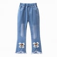 thumbnail image 1 of JUMEYU Baby Jeans Kids Girls Ripped Flare Jeans Bell Bottoms Raw Hem Skinny Denim Pants Summer Casual Jeans 18 24 Months (Brown,18-24 Months), 1 of 5