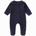 thumbnail image 1 of JUMEYU Baby Jumpsuit Winter Baby Clothes for Girls and Boys, Baby Romper Super Soft Fabric 0 3 6 9 12 18 24 Months (Navy,0-3 Months), 1 of 4