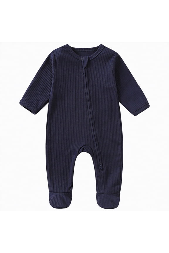 Baby Jumpsuit Winter Baby Clothes for Girls and Boys, Baby Romper Super Soft Fabric 0 3 6 9 12 18 24 Months (Navy,0-3 Months)