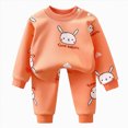 thumbnail image 1 of JUMEYU Baby Pajamas Toddler Boys Pjs 2 Piece Snug Fit Kid Pajamas Sets Long Sleeve Sleepwear Breathable 3T 4T (Orange,3-4 Years), 1 of 7