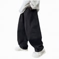 thumbnail image 1 of JUMEYU Baby Pants for Baby Girl Cargo Pants Boys Jeans Boys Cargo Pants Stretch Elastic Waist School Kids Joggers 3T 4T (Black,3-4 Years), 1 of 5