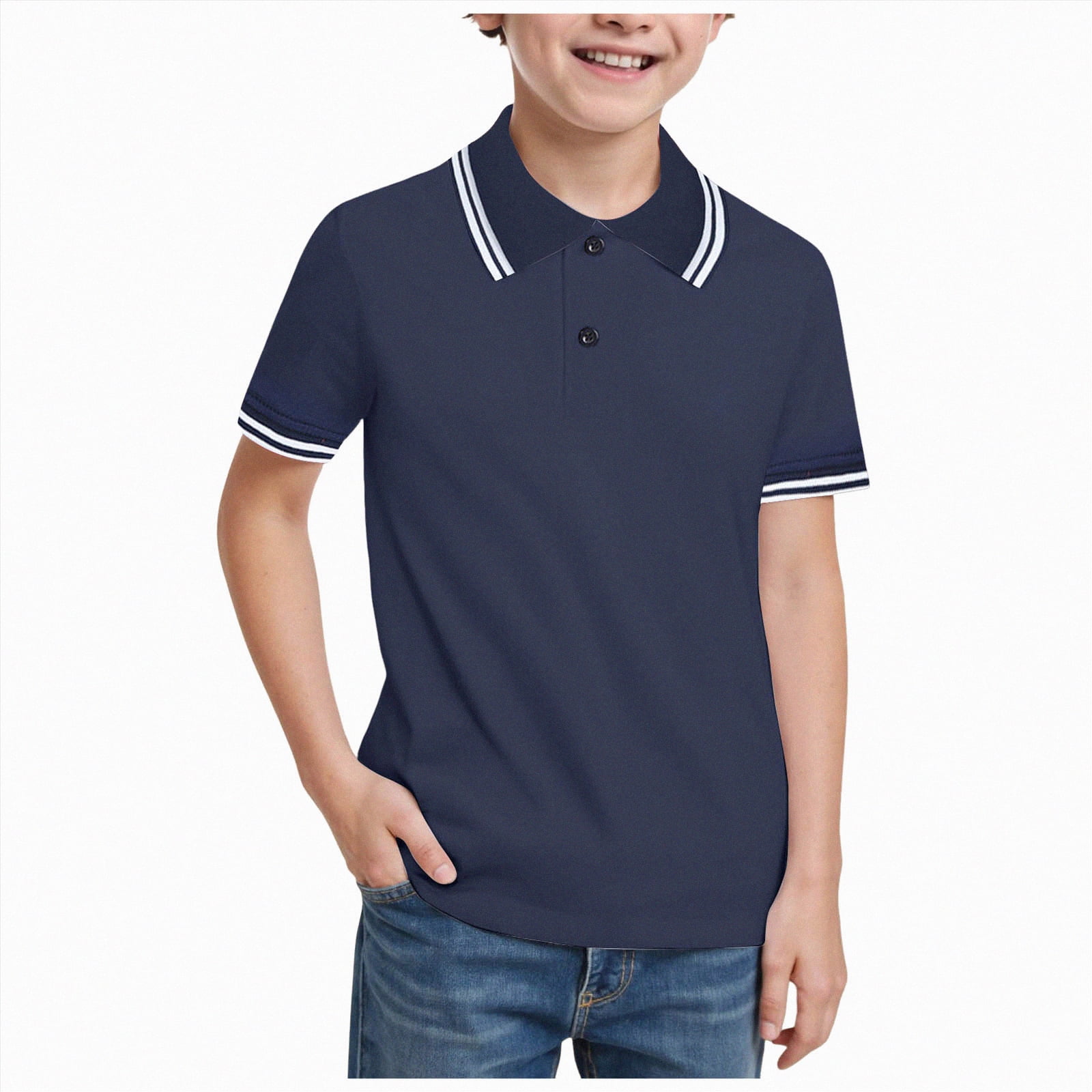 JUMEYU Baby Polo Shirt Boys Printed Polo Shirt Short Sleeve Stylish ...