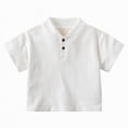 thumbnail image 1 of JUMEYU Baby Polo Shirts Baby Unisex Shirt,Fineser Toddler Kids Baby Girls Boys Short Sleeve Button Up Collar Classic Solid T-Shirt Tee Tops 5T 6T (White,5-6 Years), 1 of 9