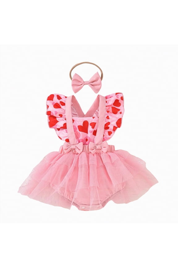 Baby Princess Dress Dresses for Baby Girls Birthday Party Newborn Princess Romper Flower Embroidery Short Sleeve Sundress with Headband 0 3 6 9 12 18 24 Months (Pink,6-9 Months)