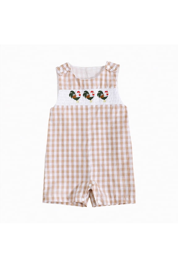 Baby Rompers Boy Newborn Newborn Baby Boy Girl Summer Clothes Short Sleeve Romper One Piece Bodysuit Shirts Tops 0 3 6 9 12 18 24 Months (Khaki,6-12 Months)