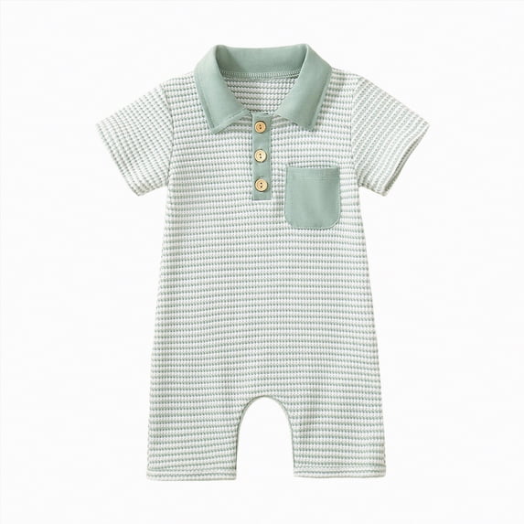 JUMEYU Baby Rompers Boy Short Sleeve Newborn Baby Boys Sleeveless Romper One Piece Jumpsuit Summer Clothes 0 3 6 9 12 18 24 Months (Green,12-18 Months)