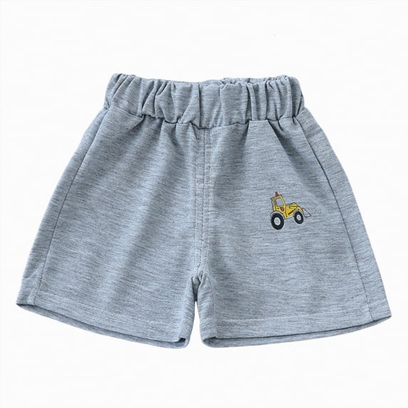 JUMEYU Baby Shorts Boy Unisex Baby Boys Girls Summer Solid Color Cotton Sport Jogger Shorts Casual Elastic Waist Soft Shorts Pants 12 24 Months (Grey,12-24 Months)