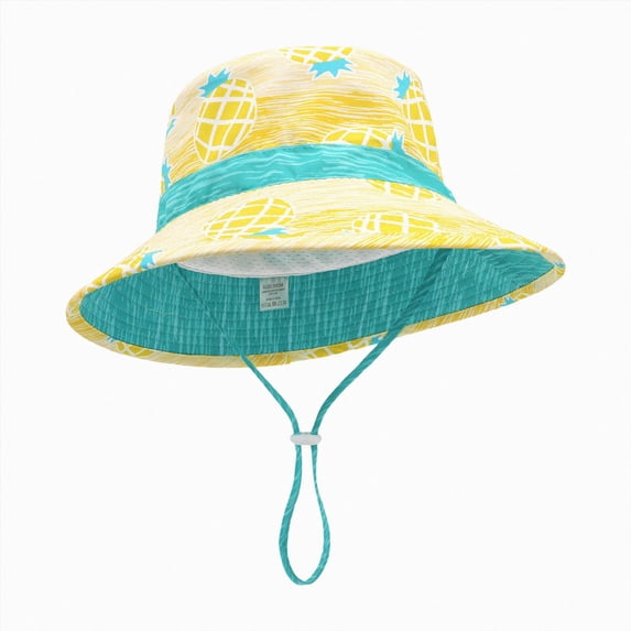 JUMEYU Baby Sun Hat Boy Cute Baby Girl Sun Hat with UPF 50+ Outdoor Adjustable Toddler Beach Hat with Wide Brim Bucket Hats for Kids 18 36 Months (Light Yellow,18-36 Months)