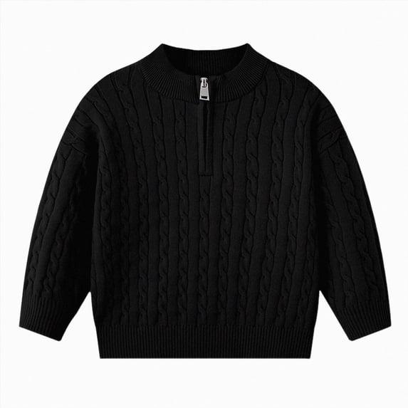 JUMEYU Baby Sweater Baby Boy Girl Birthday Cable Knit Sweater Oversized Knitted Pullover Sweatshirt 3T 4T (Black,3-4 Years)