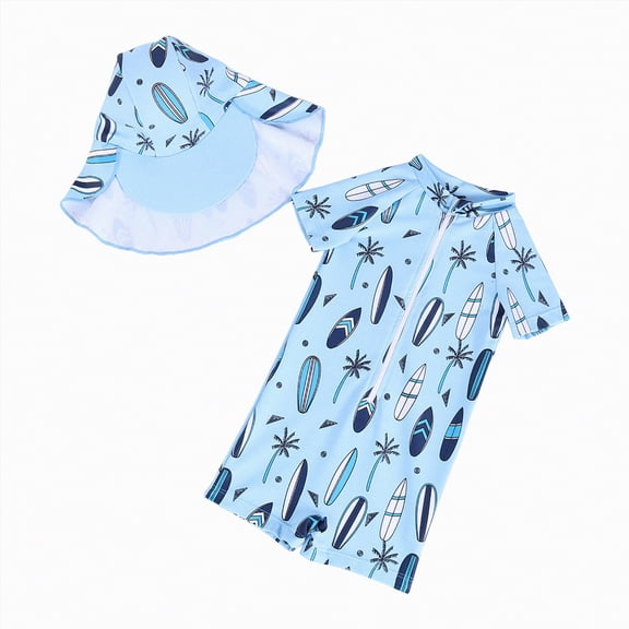 JUMEYU Baby Swim Kid Swimming Swimsuit Boy One Piece Short Suit Swimwear 18 24 Months (Sky Blue,18-24 Months)