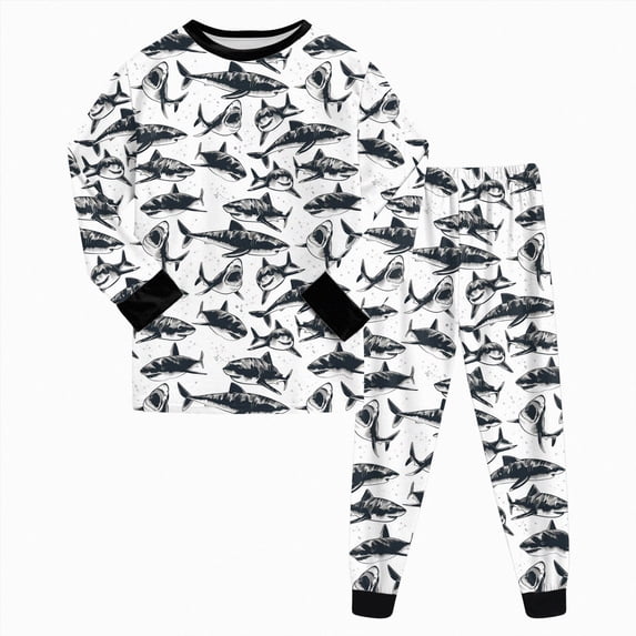 JUMEYU Big Boys Pajamas Set 2 Piece Graphics Pajama Long Sleeve Top and Pants Sleepwear 5T 6T (Grey,5-6 Years)
