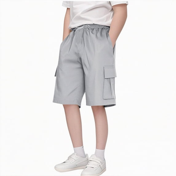 JUMEYU Boys Board Shorts Boys Shorts Basketball Kids Soccer Running Gym Shorts Active Sports Shorts Size 9-10 (Grey,9-10 Years)
