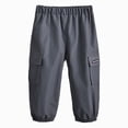 thumbnail image 1 of JUMEYU Boys Casual Chino Pants Elastic Waist Everyday Trousers Solid Color School Pants 6M-8T (Dark Gray,6T 7T), 1 of 3