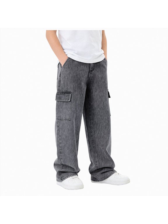 Boys Jeans Regular Boys' Stretch Slim Straight Leg Denim Jean Size 12-13 (Dark Gray,12-13 Years)