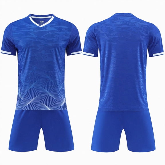 JUMEYU Boys Outfits Sets Boys Athletic Shorts Set 2 Piece Short Sleeve Soccer Jersey Kids Shirt and Boys Soccer Shorts Youth Activewear Set Size 11-12 (Blue,11-12 Years)
