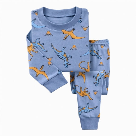JUMEYU Boys Pajamas Long Sleeve 2 Piece Set Toddler Sleepwear Assorted Designs (Blue,3-4 Years)