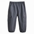 thumbnail image 1 of JUMEYU Boys Pants Boys Cargo Pants Elastic Waist Pockets Casual Hiking Trousers Adjustable Ankle Trendy Pants for Kid Size 6-7 (Dark Gray,6-7 Years), 1 of 3
