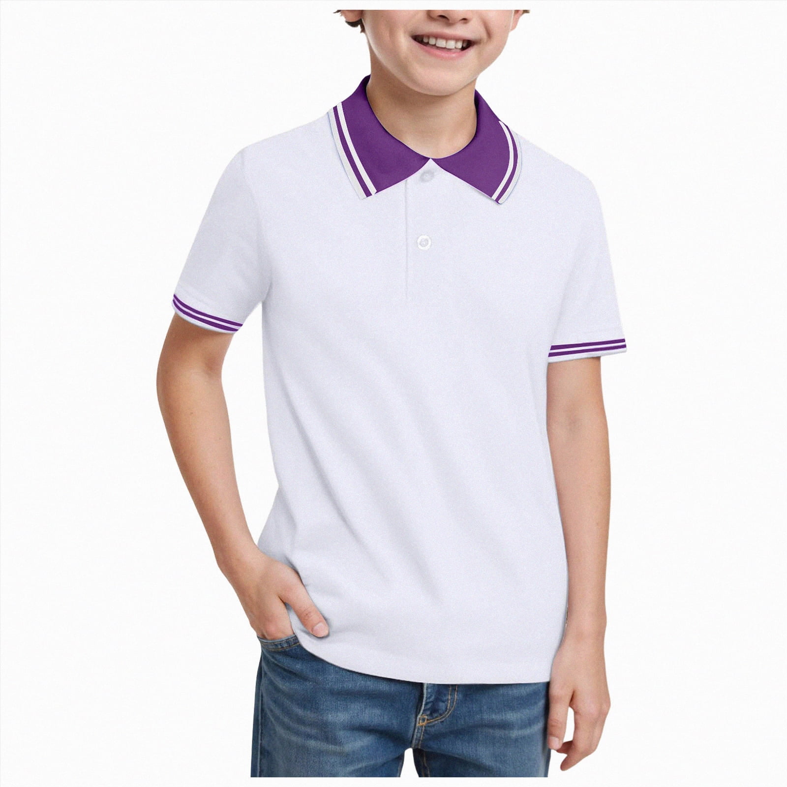 JUMEYU Boys Polo Boys Hawaiian Polo Shirt Short Sleeve Golf Clothes ...