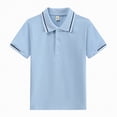thumbnail image 1 of JUMEYU Boys Polo Boys Short Sleeve Pique Polo Shirts Summer Casual Uniform Sport Tops Size 7-8 (Light Blue,7-8 Years), 1 of 7