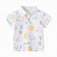 thumbnail image 1 of JUMEYU Boys Polo Short Sleeve Toddler Baby Boy Summer Clothes Golf Polo Shirt Short Sleeve Lapel Collar Striped Casual T-Shirt Tops 2T 3T (White,2-3 Years), 1 of 3