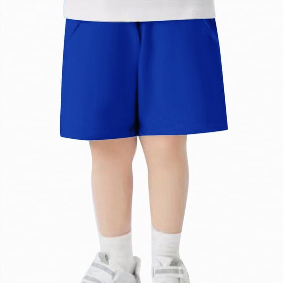 JUMEYU Boys Quick Dry Shorts Little Boy's Casual Shorts Summer Classic Fit Elastic Waist Shorts Size 6-7 (Blue,6-7 Years)
