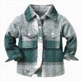 thumbnail image 1 of JUMEYU Boys Shacket Toddler Flannel Jacket Boy Plaid Coat Button Down Kids Fall Winter Outerwear Size 9-10 (Green,9-10 Years), 1 of 3