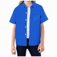thumbnail image 1 of JUMEYU Boys Shirts Dress Toddler Boys Dress Shirts Baby Boy Button Down Shirt Short Sleeve Tops with Summer Formal 4T 5T (Blue,4-5 Years), 1 of 4