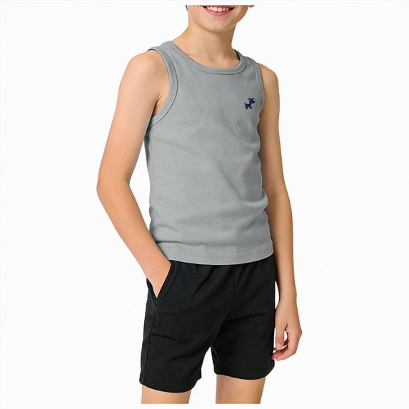 JUMEYU Boys Sleeveless Shirts Athletic Toddler Tank Top Boys Tank Undershirt Kids Sleeveless Undershirts Soft Round Neck Tank Tops 12 18 Months (Light Gray,12-18 Months)