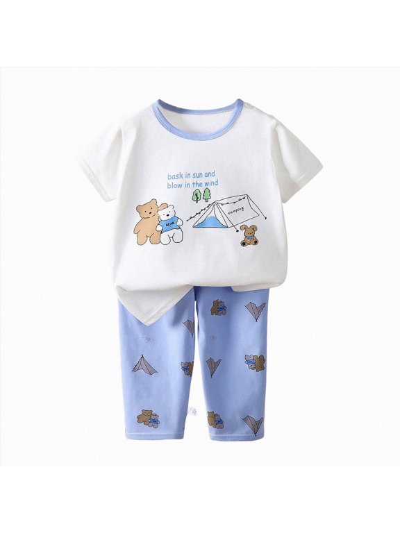 Boys Summer Pajamas Shorts Set Pajamas Sets for Boys Short Sleeve Tops and Shorts Pjs Soft 2 Piece Sleepwear Kids Loose Summer Lounge Wear 5T 6T (Pink,5-6 Years)